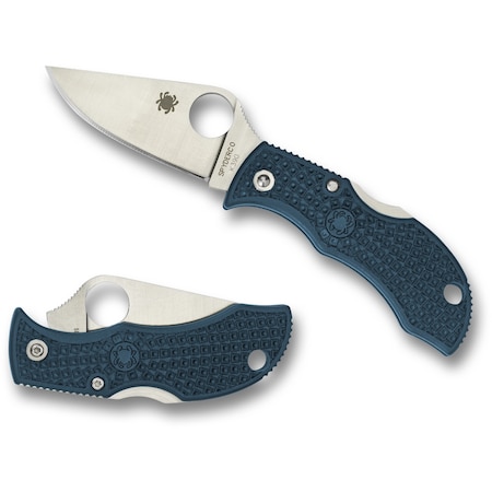 Spyderco 2024 Spyderco, Reveal V5, Manbug , Plain Edge, Blue Frn Handles SPY-MFPK390